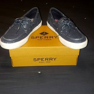 Girls Sperry Bahama Boat Shoe Navy Shimmer